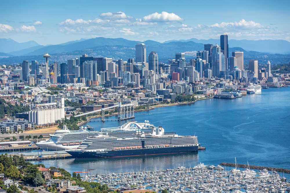 Port of Seattle & Space Needle in Washington