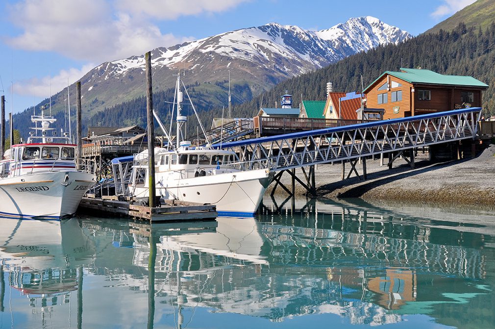 Harbor of Seward village in Alaska on June 5, 2011. Seward's Boat Harbor is situated on the northern edge of Resurrection Bay.