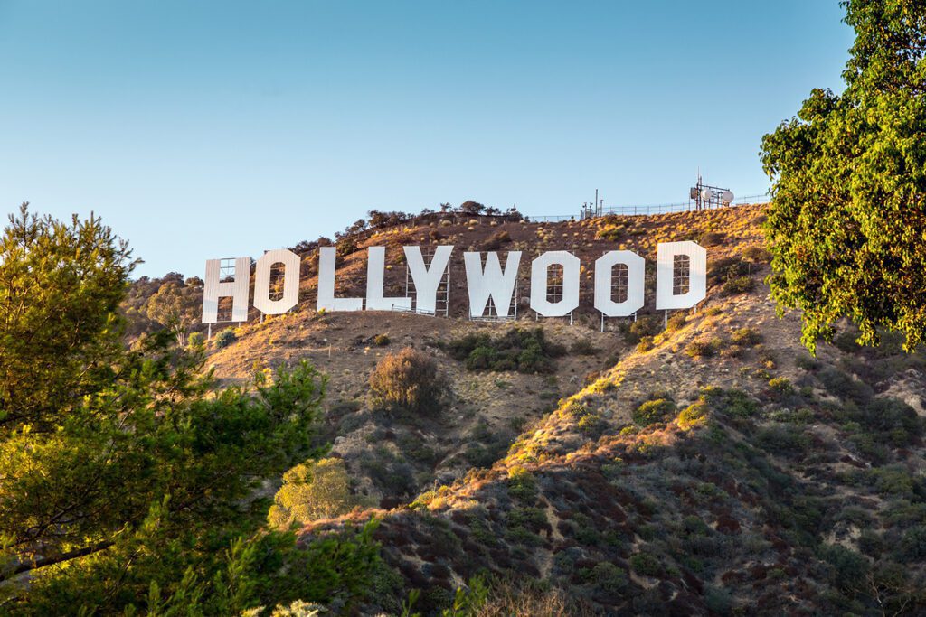 The world famous landmark Hollywood Sign on September 24, 2012 in Los Angeles, California.