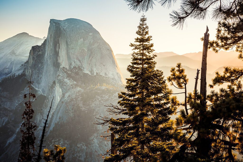 Sunrise on Half Dome in Yosemite National Park California