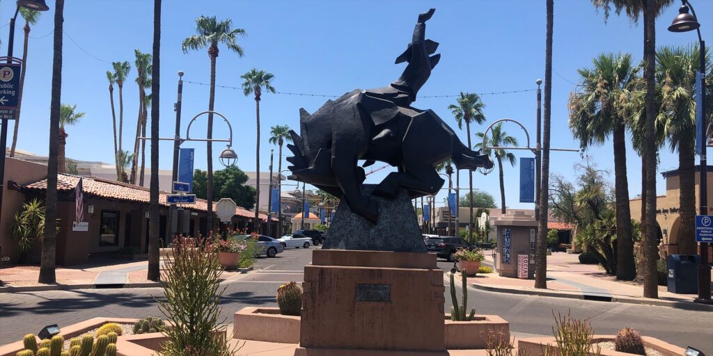 AZ Scootsdale Old Town Cowboy statue
