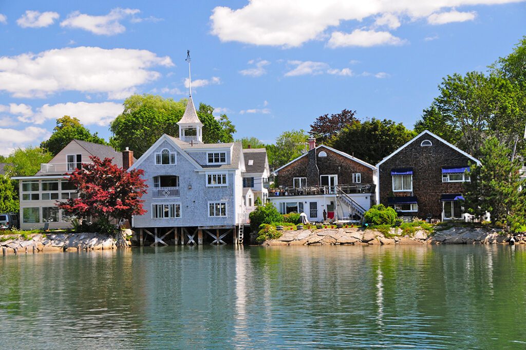 Nice wooden houses in Kennebunkport, Maine, USA