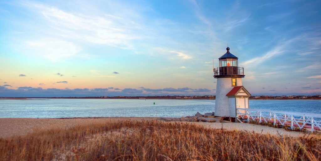 Brant Point Lighthouse op het eiland Nantucket, gelegen bij de kust van Cape Cod in Massachusetts