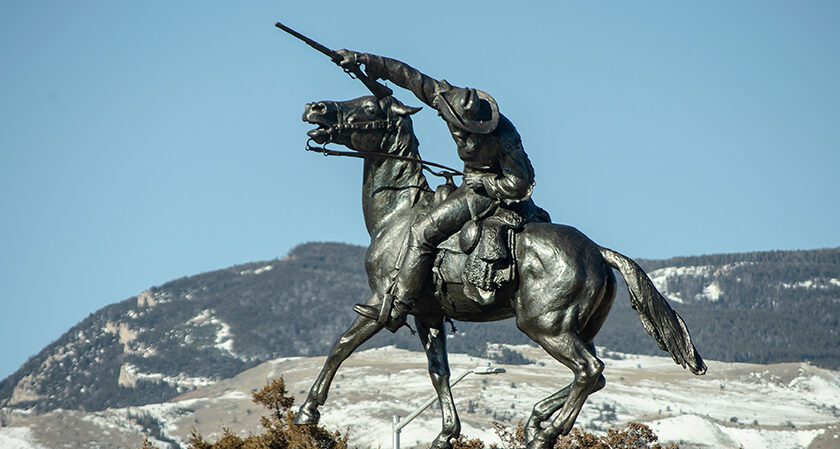 Sculture of The Scout ( Buffalo Bill ) in Cody, Wyoming.