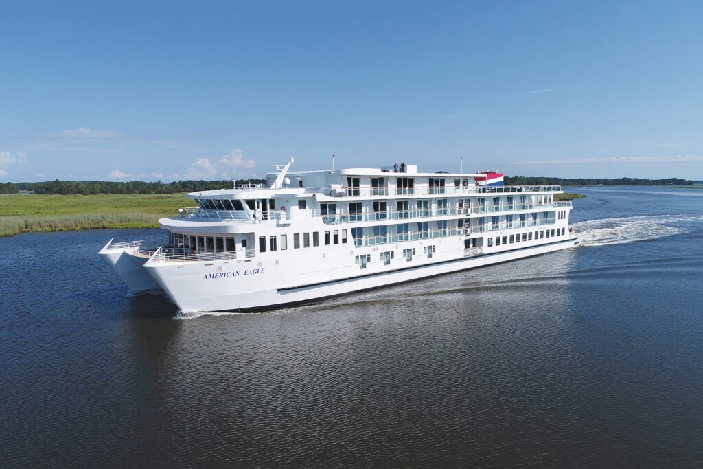 American Eagle ship van Boston tot New York buitenkant, aan het varen