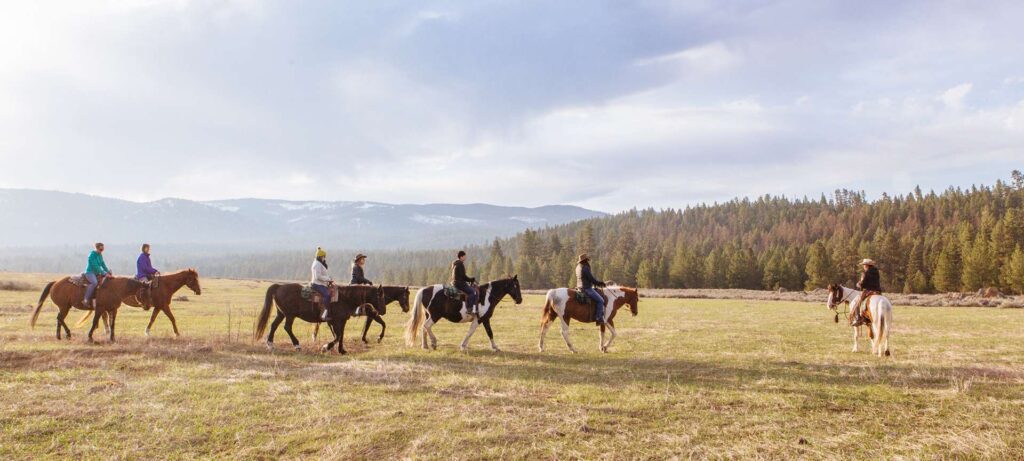 paardrijden in een veld, Montana